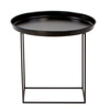 Kulatý kovový konferenční stolek černý moderní do obýváku NORDIFRA 50 cm