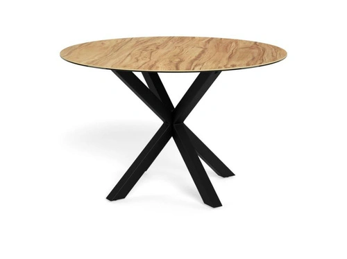 Jídelní kulatý stůl Heaven 119 cm moderní divoký dub/černá