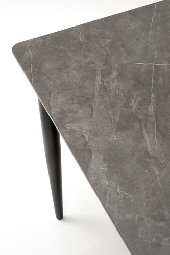 Rozkládací jídelní stůl Ariaster šedý mramor černé nohy 180–260 cm moderní