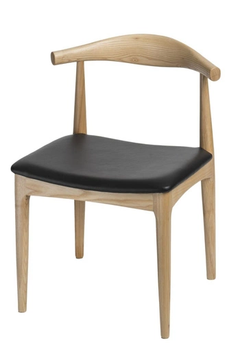 Jídelní dřevěná židle Codo inspirovaná Elbow Chair přírodní ekokůže D2.DESIGN