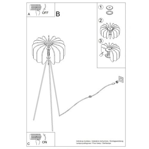 Moderní stojací lampa MULA 45 žlutá s plstěným stínidlem do obýváku