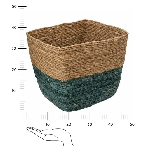 Úložný koš boho 5five simply smart čtvercový přírodní modrý 31x31 cm