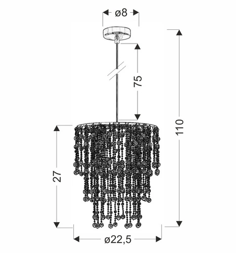 Závěsné svítidlo Roni chrom moderní, výškově nastavitelné do obýváku, kuchyně nebo nad stůl 110 cm