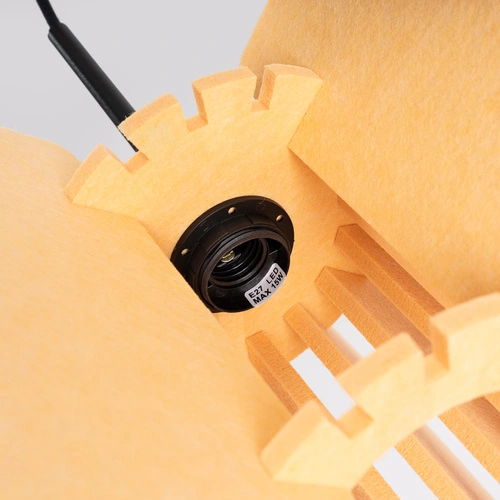 Závěsné svítidlo MULA 45 žluté moderní do obýváku a jídelny s plstěným stínidlem