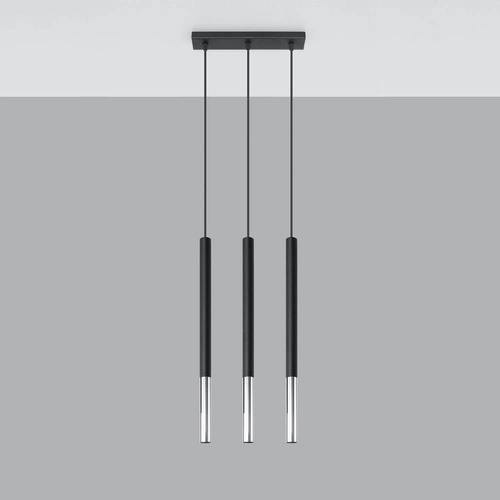 Závěsná lampa MOZAICA 3L černá/chromová