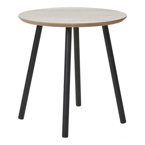 Přídavný stolek Aalst 40 cm travertin/černý
