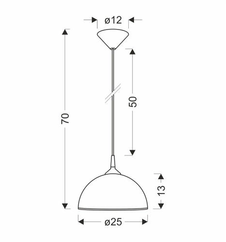 Sugar závěsná lampa 1x60W E27 25cm lano chrom/stříbro
