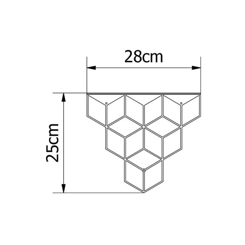 Stiga moderní černá kovová nástěnná police do obýváku a ložnice POLYHEDRA 28 cm