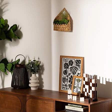 Trojitá váza Suza s umělým eukalitem 30cm