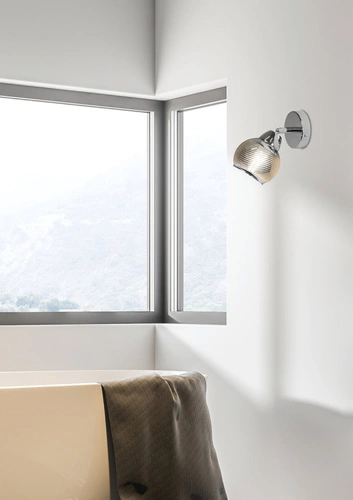 Nástěnné svítidlo Fort moderní chrom kovové s pohyblivým stínidlem do ložnice a obýváku