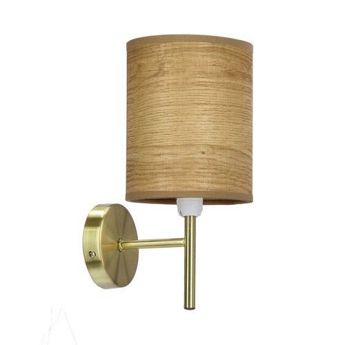 Nástěnné svítidlo Yan ořechové moderní s látkovým stínidlem do ložnice a obývacího pokoje Candellux