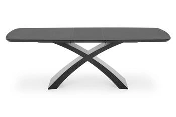 Rozkládací jídelní stůl Siles moderní černý skleněný 180–220 cm Intesi