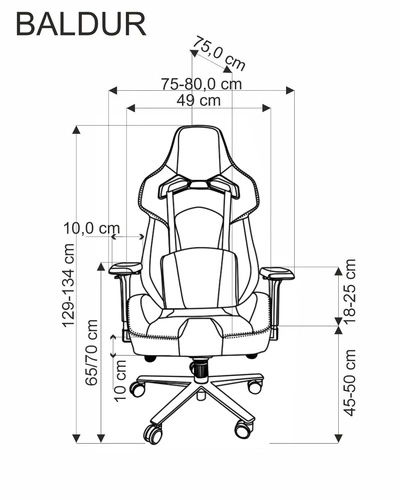 Herní křeslo Zargor černé ergonomické kožené otočné s podhlavníkem k psacímu stolu