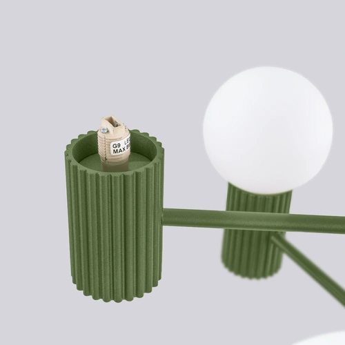 Moderní lustr HALO 6 olivový do obýváku a jídelny kovové stropní svítidlo