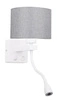 Nástěnné svítidlo Polo 1x40W E27 + 2W LED bílé stínítko kulaté šedé
