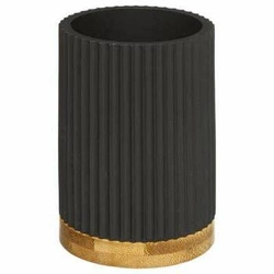 Bambusový kelímek na zubní kartáčky Modern grafitový do koupelny 5five