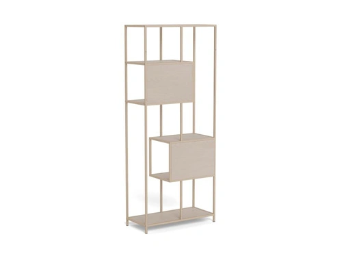 Industriální regál Seaford II Actona béžový na knihy do obýváku 77 cm