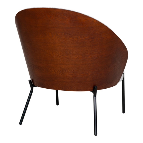 Moderní čalouněné křeslo Canelas ve tvaru mušle do obýváku světle šedé tmavě hnědé Intesi