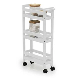 5five simply smart bílý kuchyňský vozík na kolečkách se 3 policemi do koupelny nebo kanceláře 75 cm