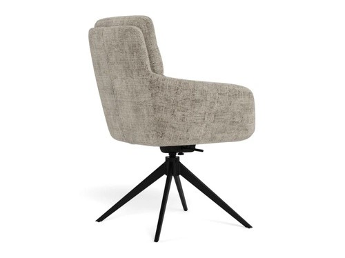 Actona Roger šedá čalouněná otočná jídelní židle s područkami