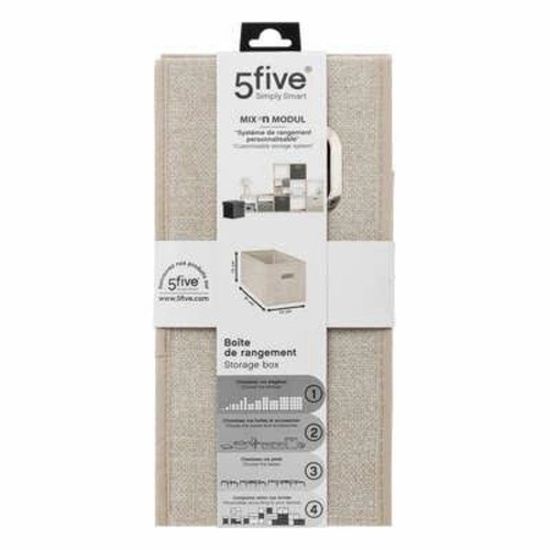 Textilní úložný box do regálu 15x31 cm béžový s úchytkou 5five Simply Smart