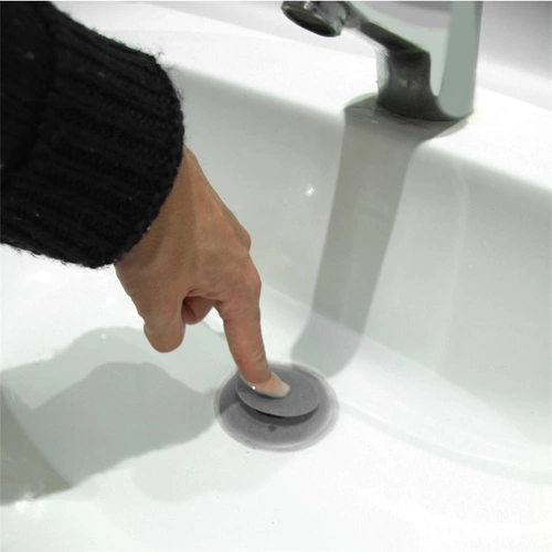 Silikonová zátka do dřezu šedá Intesi moderní univerzální do kuchyně a koupelny 6 cm