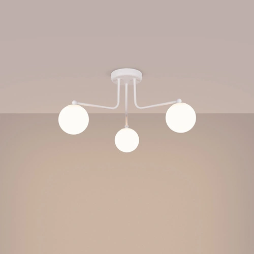 Stropní lustr ASTRAL 3 bílá koule minimalistický do obýváku a ložnice 62 cm
