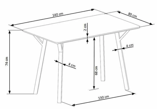 Jídelní stůl loftový Gorbal 140x80 cm šedá deska černé nohy moderní Intesi