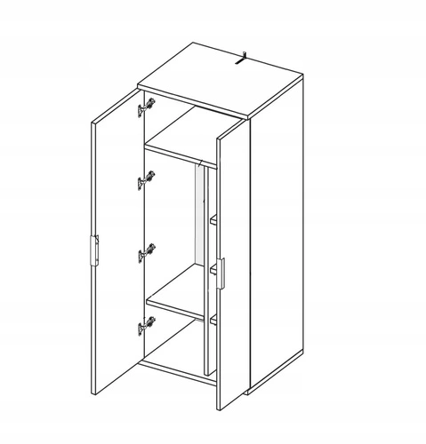 Moderní bílá šatní skříň Steff s policemi, hloubka 40 cm do ložnice nebo předsíně