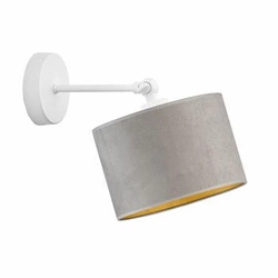 Nástěnné svítidlo glamour TETE GOLD LYSNE s nastavitelným sametovým stínidlem šedé 25 cm do ložnice