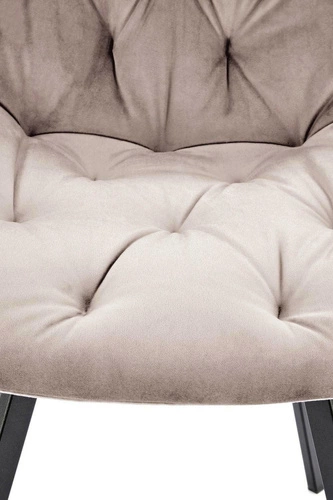 Otočená čalouněná židle Veroniq béžová sametová do jídelny a obýváku moderní Intesi