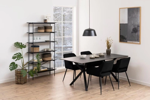 Čalouněná jídelní židle Ranja Actona černá s područkami moderní do jídelny a obýváku