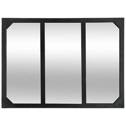 Obdélníkové zrcadlo Lola 54x74 cm černé závěsné industriální do předsíně Atmosphera