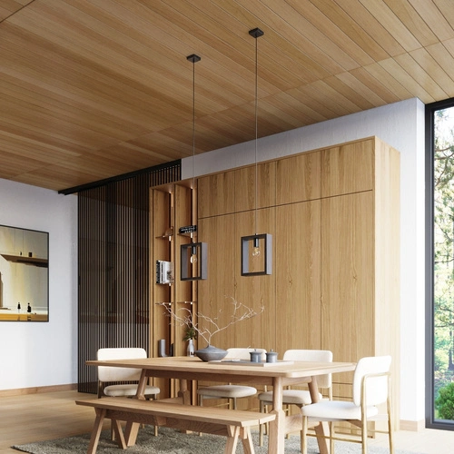 Závěsné svítidlo ARIES wenge dřevěné, výškově nastavitelné, do obýváku a jídelny, moderní, 24 cm