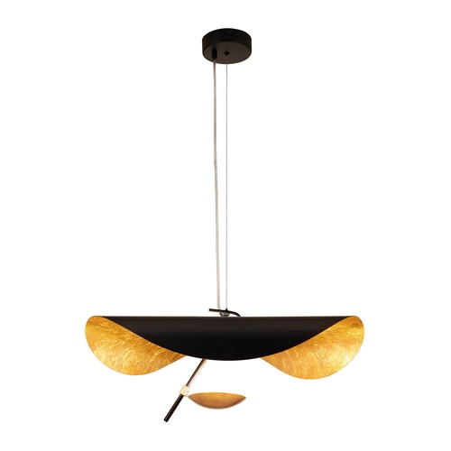 Závěsné svítidlo ENIGMA LED černo-zlaté 60 cm moderní do obýváku a nad stůl