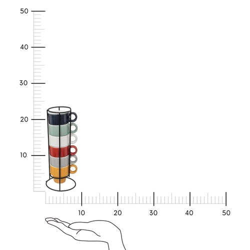 Stojan se 6 šálky Coloroma multicolour