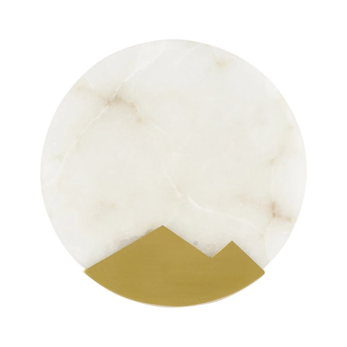 Nástěnné svítidlo MARMO bílý mramor a zlatá mosaz 20 cm moderní do obývacího pokoje