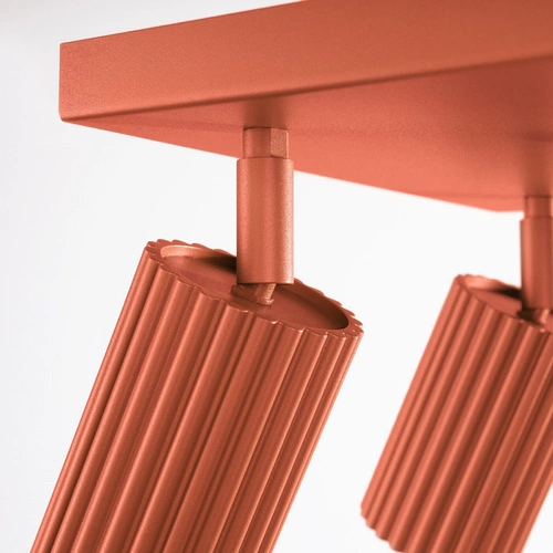 Stropní svítidlo KARBON 4 okrově červené moderní do obýváku a ložnice hliník