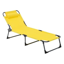 Zahradní lehátko Asco žluté Hesperide skládací na balkon a terasu, kovové s polštářem