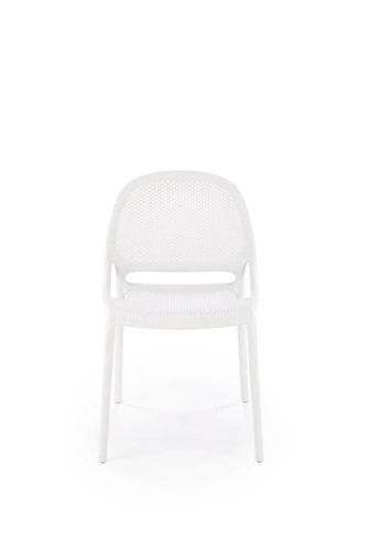 Bílá jídelní a zahradní židle z plastu, moderní, stohovatelná, Lynette Intesi