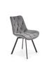 Otočená moderní jídelní židle Veroniq šedá sametová do jídelny a obývacího pokoje Intesi