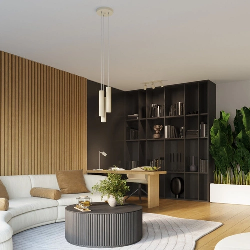 Nástěnné svítidlo KARBON 20 béžové minimalistické hliníkové svítí nahoru i dolů do obýváku a ložnice