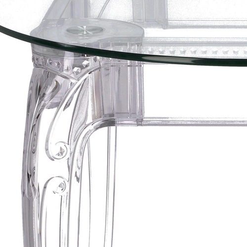 Kulatý skleněný stůl Ghost 80 cm transparentní glamour do jídelny a obývacího pokoje Intesi