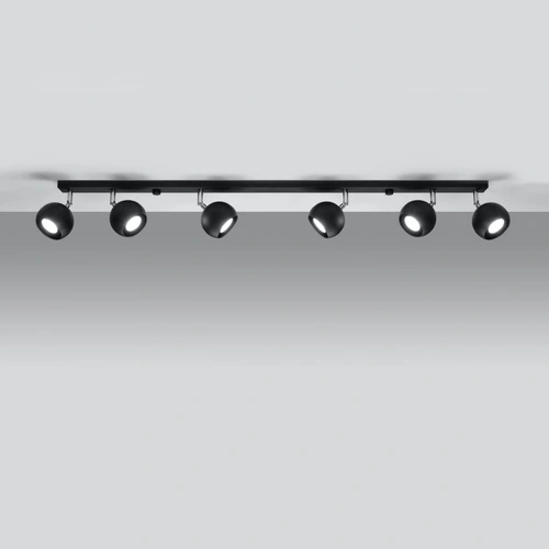 Stropní svítidlo černé Oculare 6L moderní kovové do obýváku kuchyně a jídelny Sollux