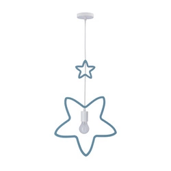 Závěsné svítidlo Single modré klasické nastavitelné do dětského pokoje MDF 36 cm