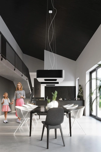 Moderní lustr URANO 60 černý stropní svítidlo do obýváku a jídelny 8ramenný