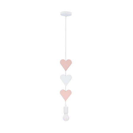Závěsná lampa hhh 1x20W E27 iq kids růžová+bílá