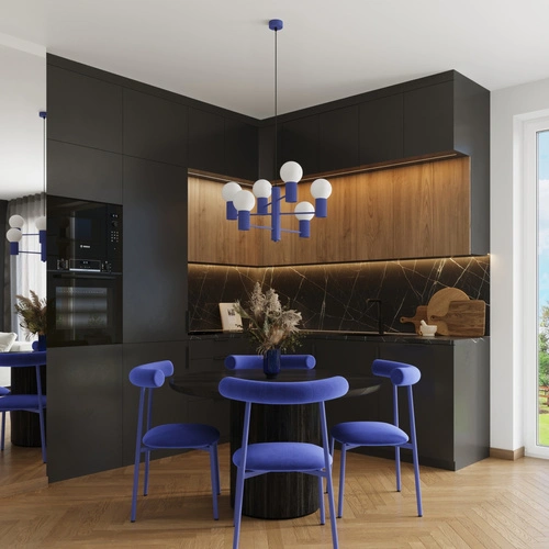 Moderní lustr HALO 6 ultramarín stropní svítidlo do obýváku a jídelny