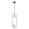 Závěsná lampa Cordel kartáčované zlato 2x28W G9 difuzor bílý