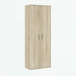 Skandinávská šatní skříň Tiles s policemi úzká dub sonoma do ložnice nebo předsíně 70 cm